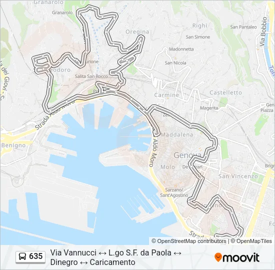 635 Bus Line Map