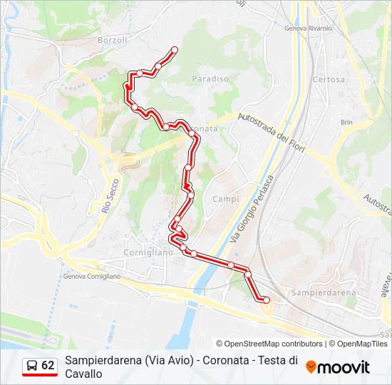 62 Bus Line Map
