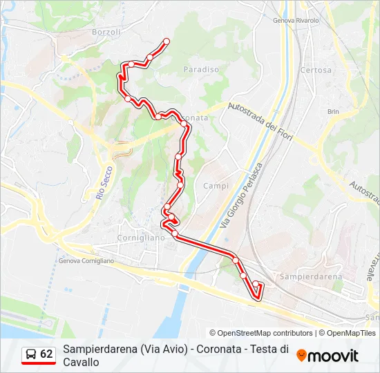 62 Bus Line Map