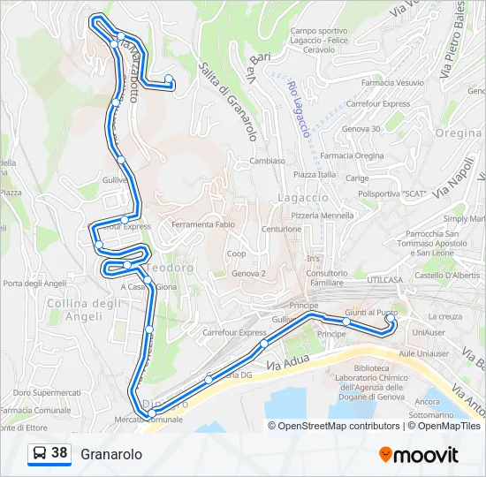 38 Bus Line Map