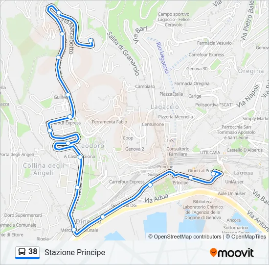 38 Bus Line Map