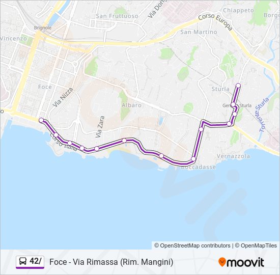 42/ bus Line Map