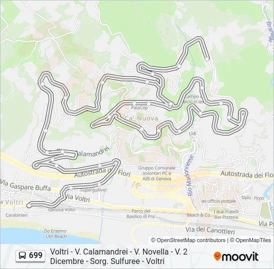 699 Bus Line Map