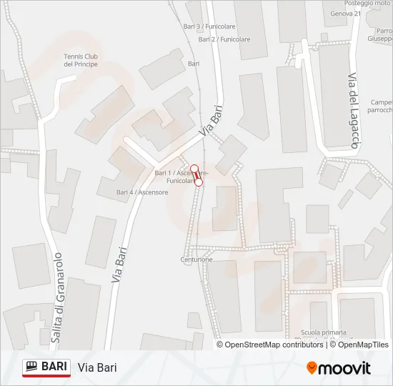 BARI Funicular Line Map