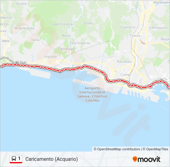 1 Bus Line Map