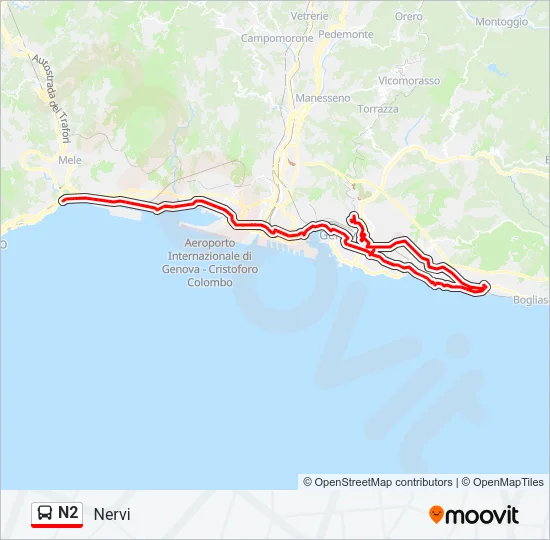 N2 Bus Line Map