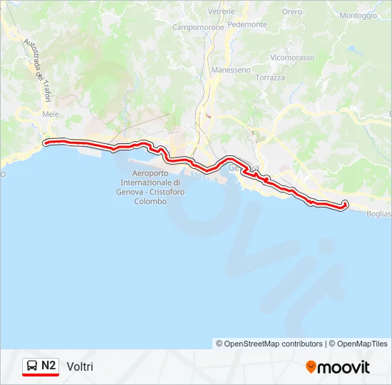N2 Bus Line Map