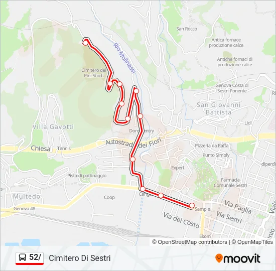 52/ Bus Line Map