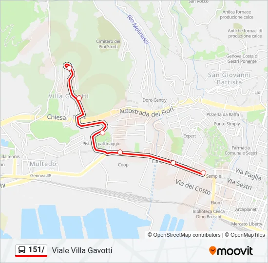 151/ Bus Line Map