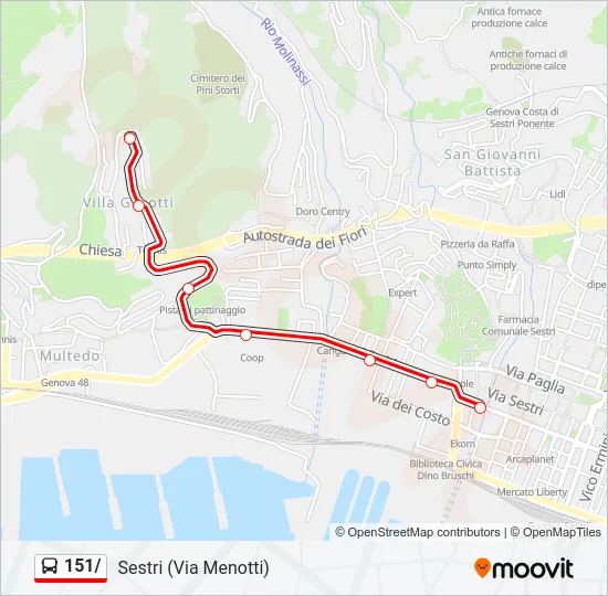 151/ Bus Line Map