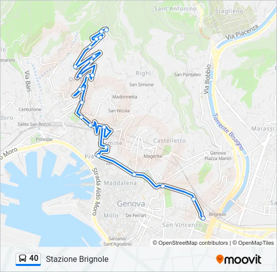 40 Bus Line Map