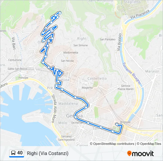 40 Bus Line Map