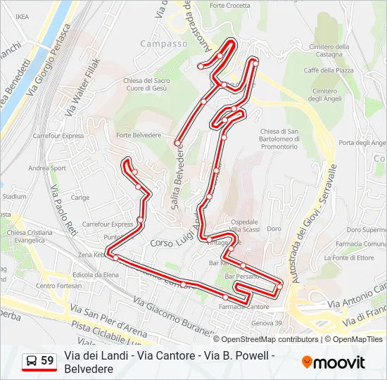 59 Bus Line Map
