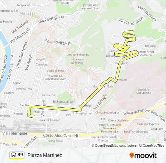 89 Bus Line Map