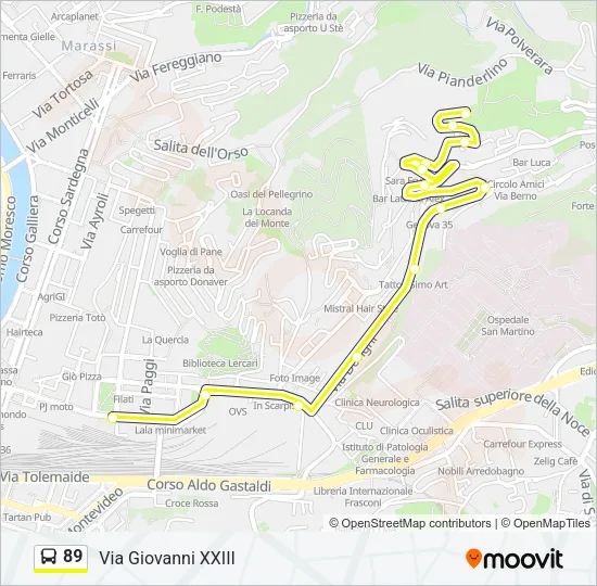 89 Bus Line Map