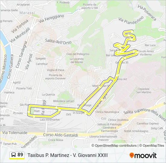 89 Bus Line Map