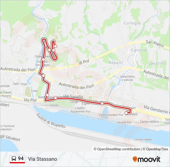 94 Bus Line Map