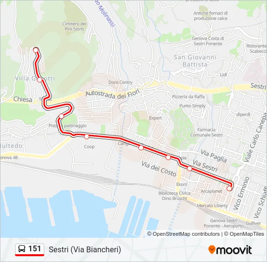 151 Bus Line Map