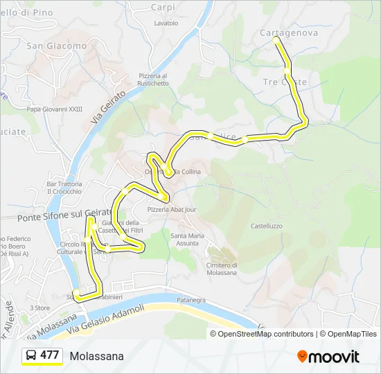 477 Bus Line Map