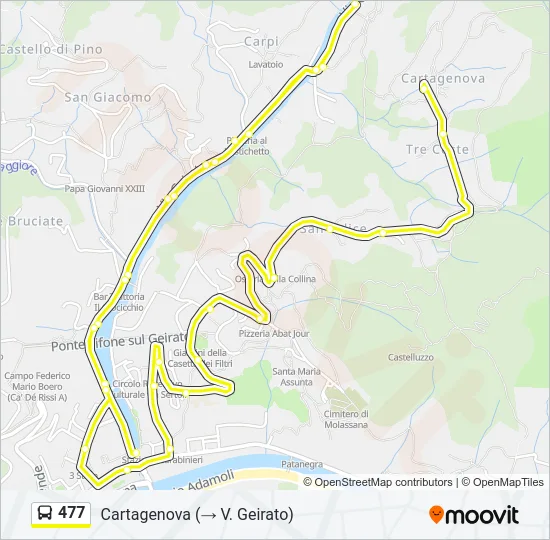 477 Bus Line Map
