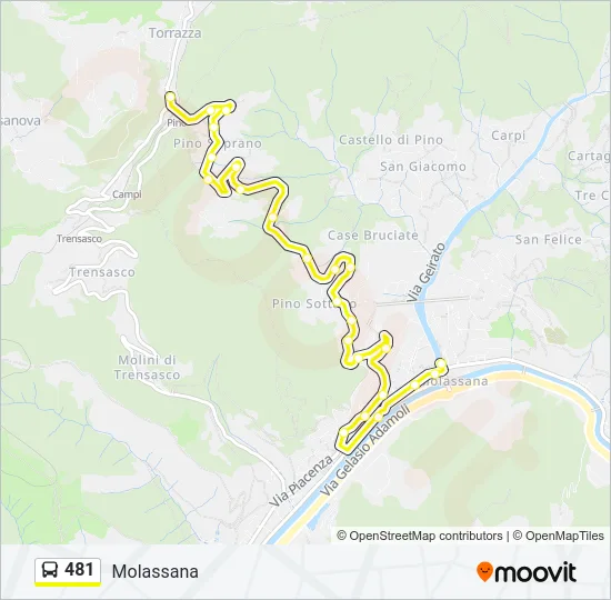 481 Bus Line Map