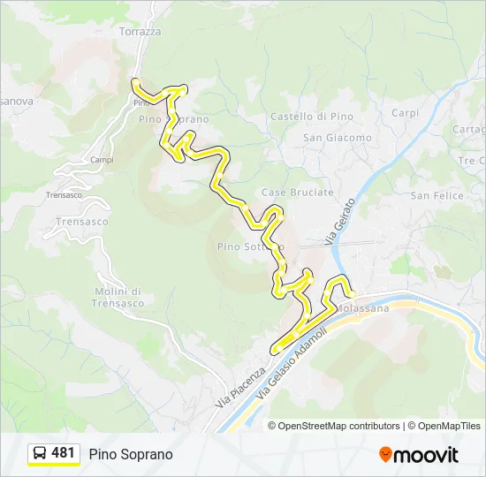 481 Bus Line Map