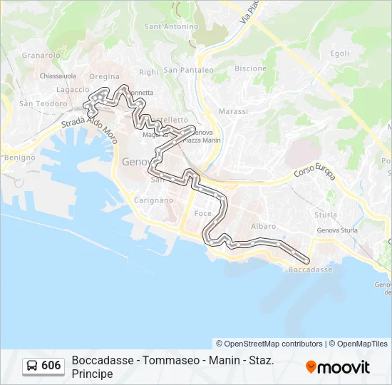 606 Bus Line Map