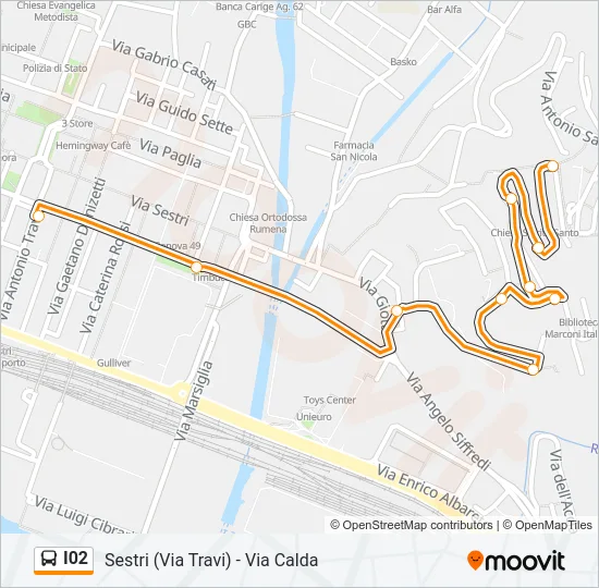 I02 Bus Line Map