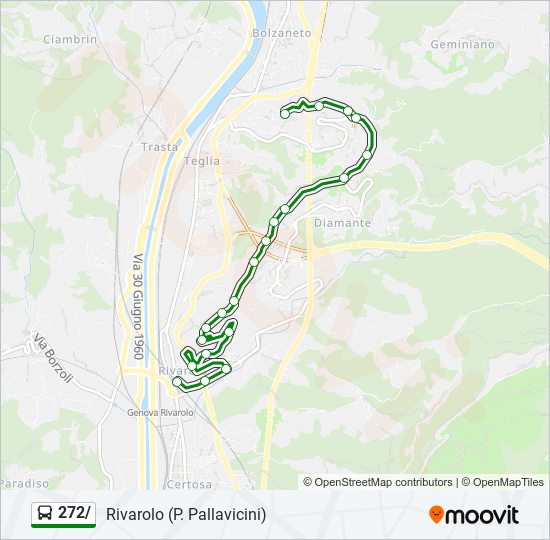 Percorso linea bus 272/