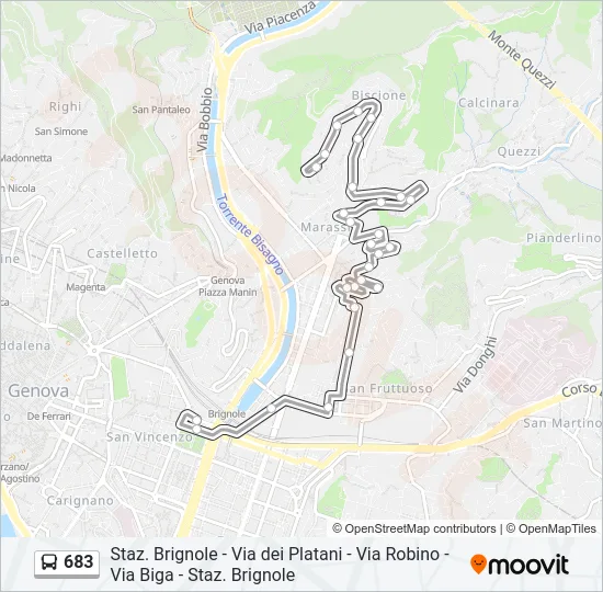 683 Bus Line Map
