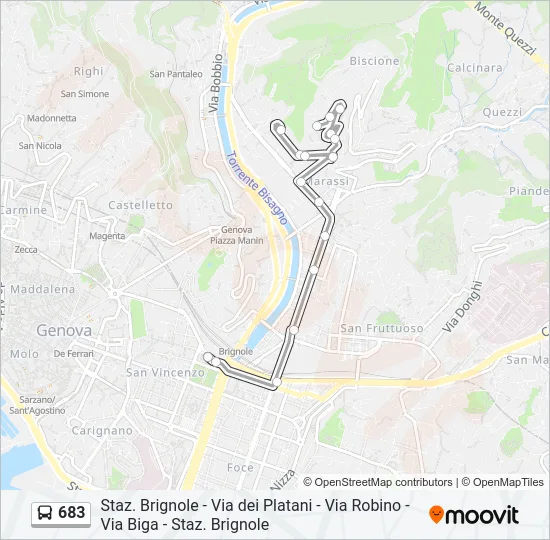 683 Bus Line Map