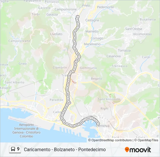 9 Bus Line Map