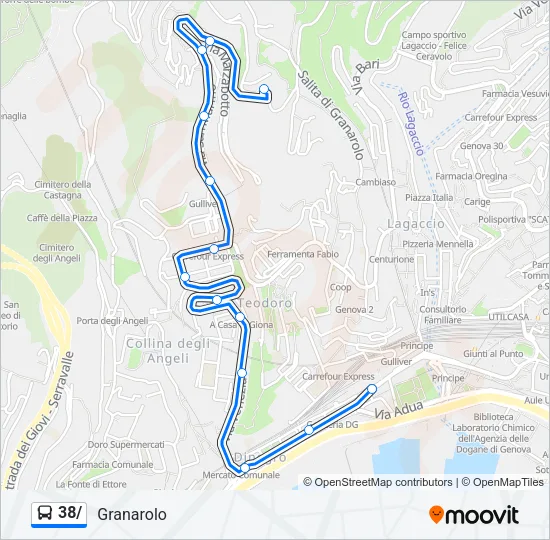38/ Bus Line Map