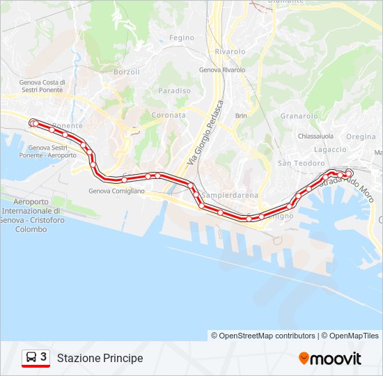 3 Route: Schedules, Stops & Maps - Stazione Principe (Updated)