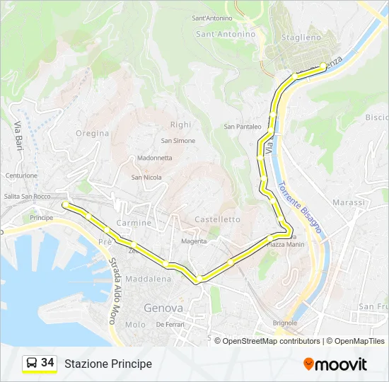 34 Bus Line Map