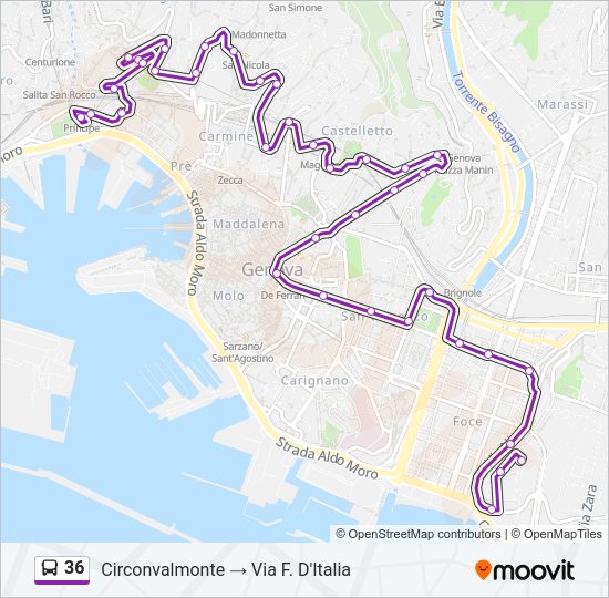 36 bus Line Map