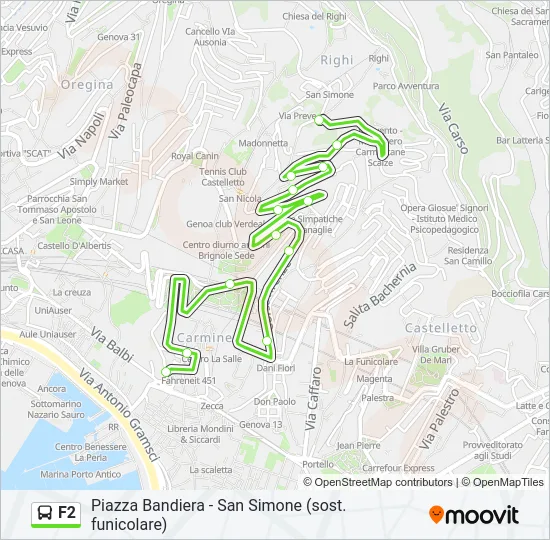 F2 Bus Line Map