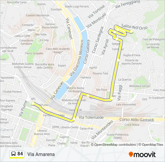 84 Bus Line Map