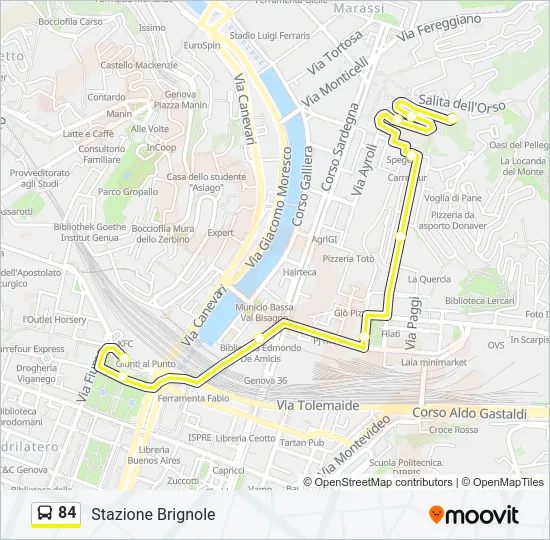 84 Bus Line Map
