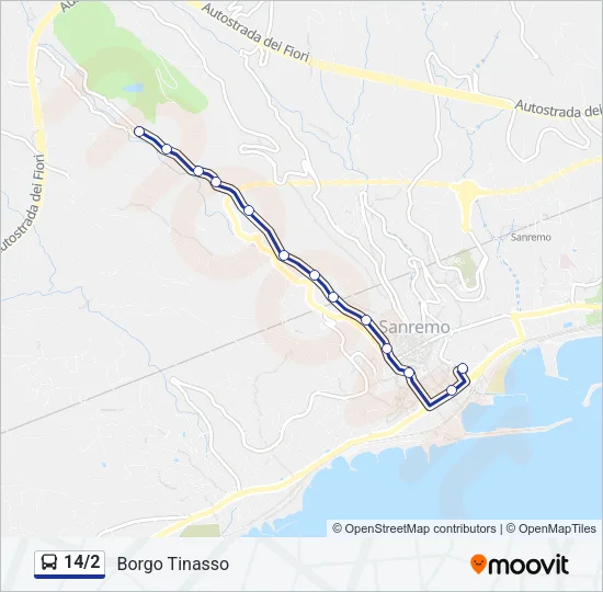 14/2 Bus Line Map