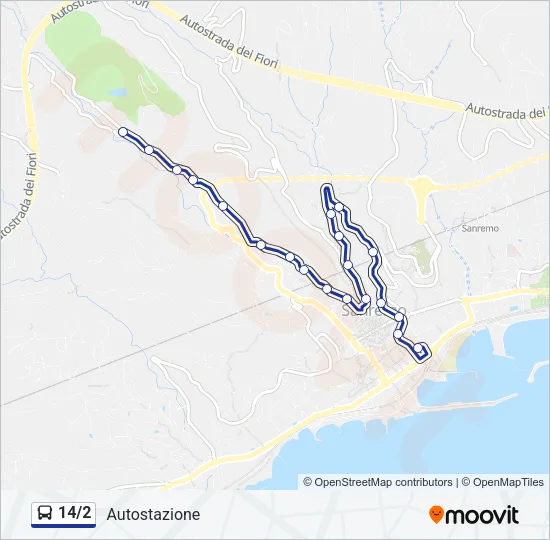 14/2 Bus Line Map