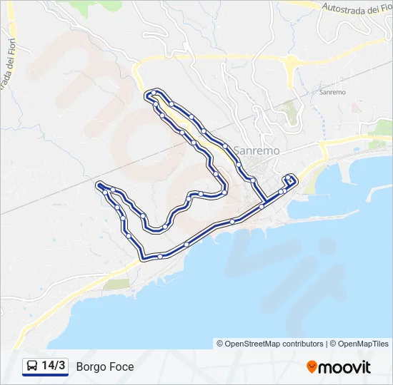 14/3 Bus Line Map