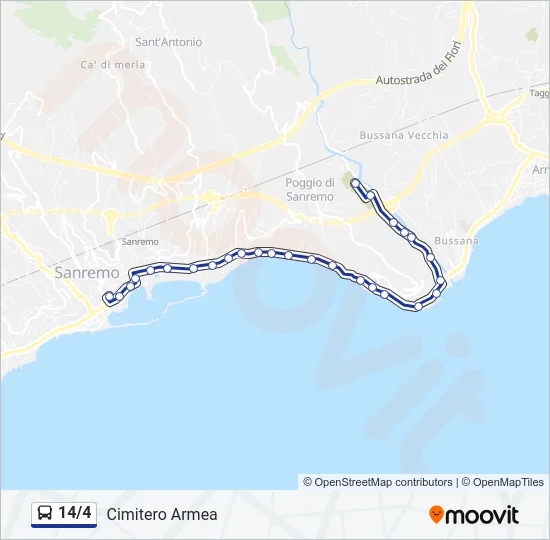 14/4 Bus Line Map