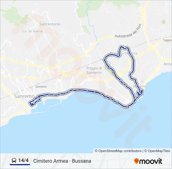 14/4 Bus Line Map