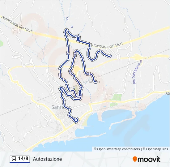 14/8 Bus Line Map