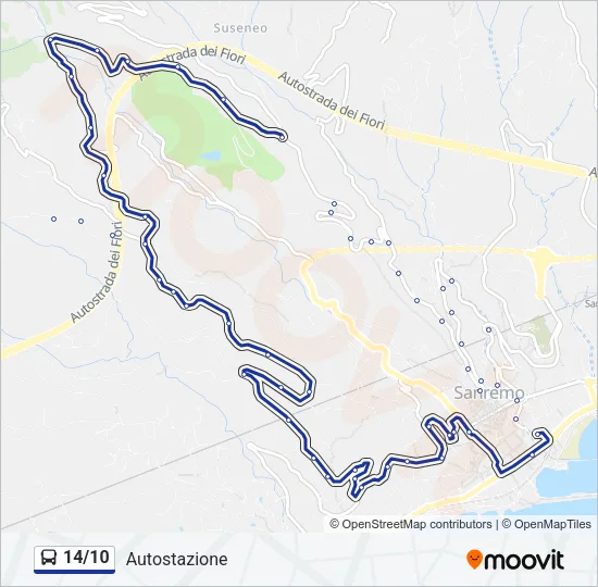 14/10 Bus Line Map