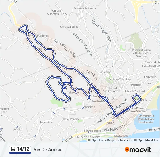 14/12 Bus Line Map