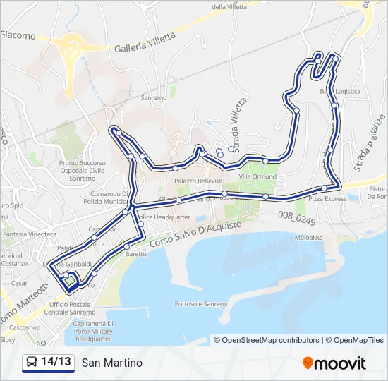 14/13 Bus Line Map