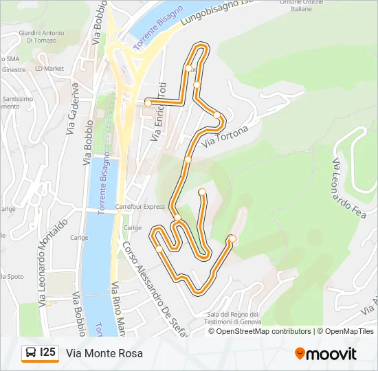I25 Bus Line Map