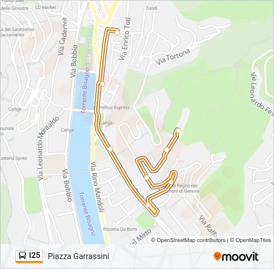 I25 Bus Line Map